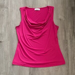Calvin Klein Fuchsia Drape Neck Tank Top